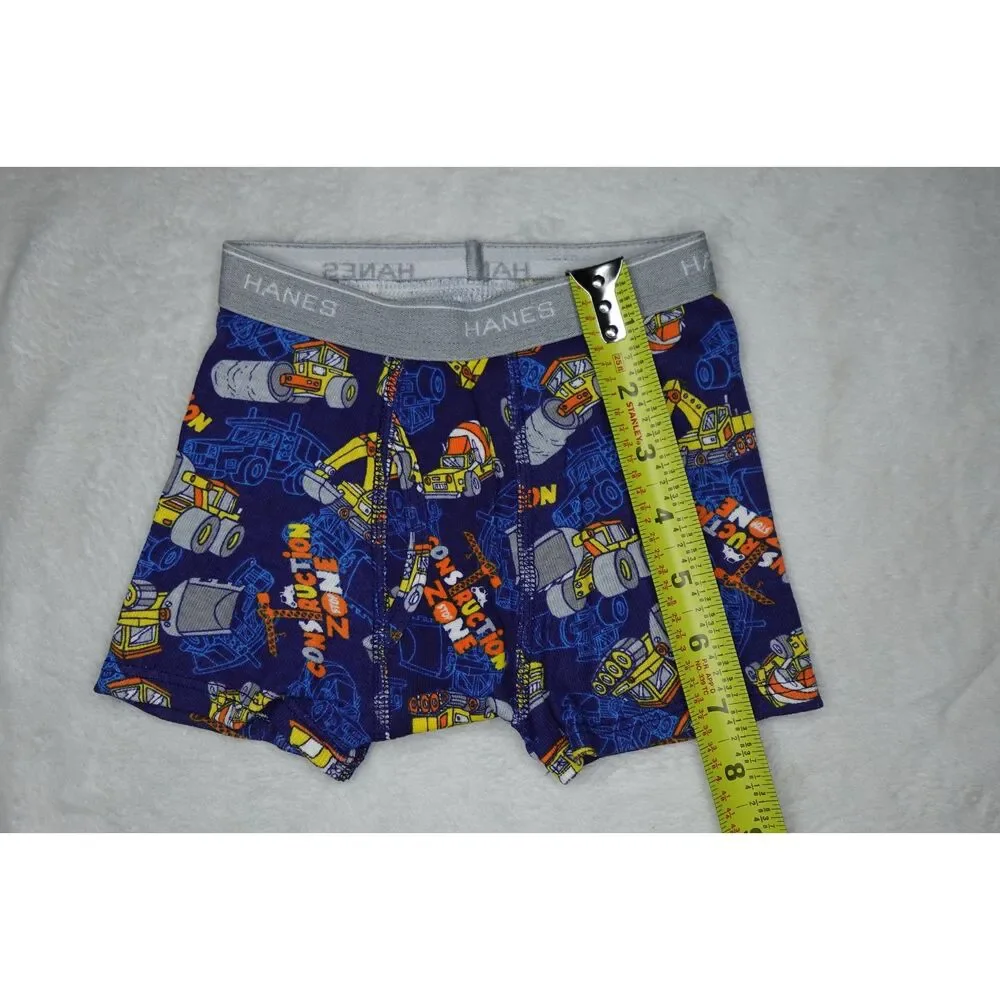 Hanes Toddler Boys' Boxer Briefs 2T-3T: Cotton, Tagless, Cars Pattern + Solid